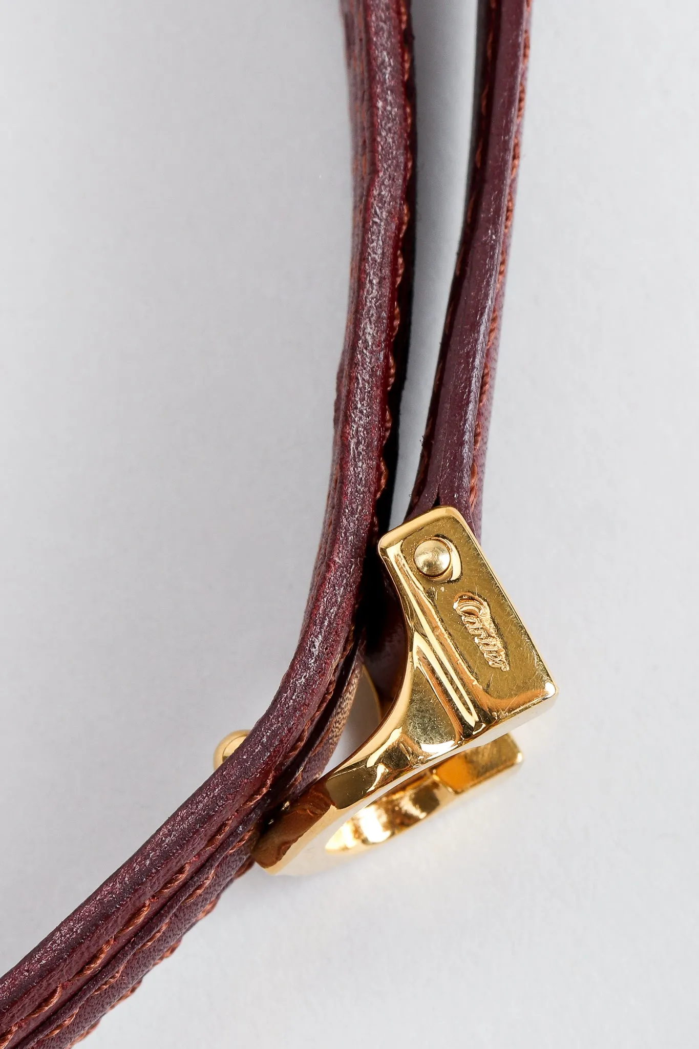 Double CC Buckle Leather Belt