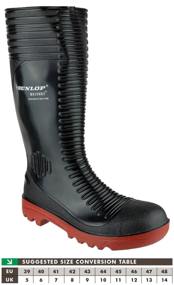 Dunlop Acifort Ribbed Full Safety Wellington Boots