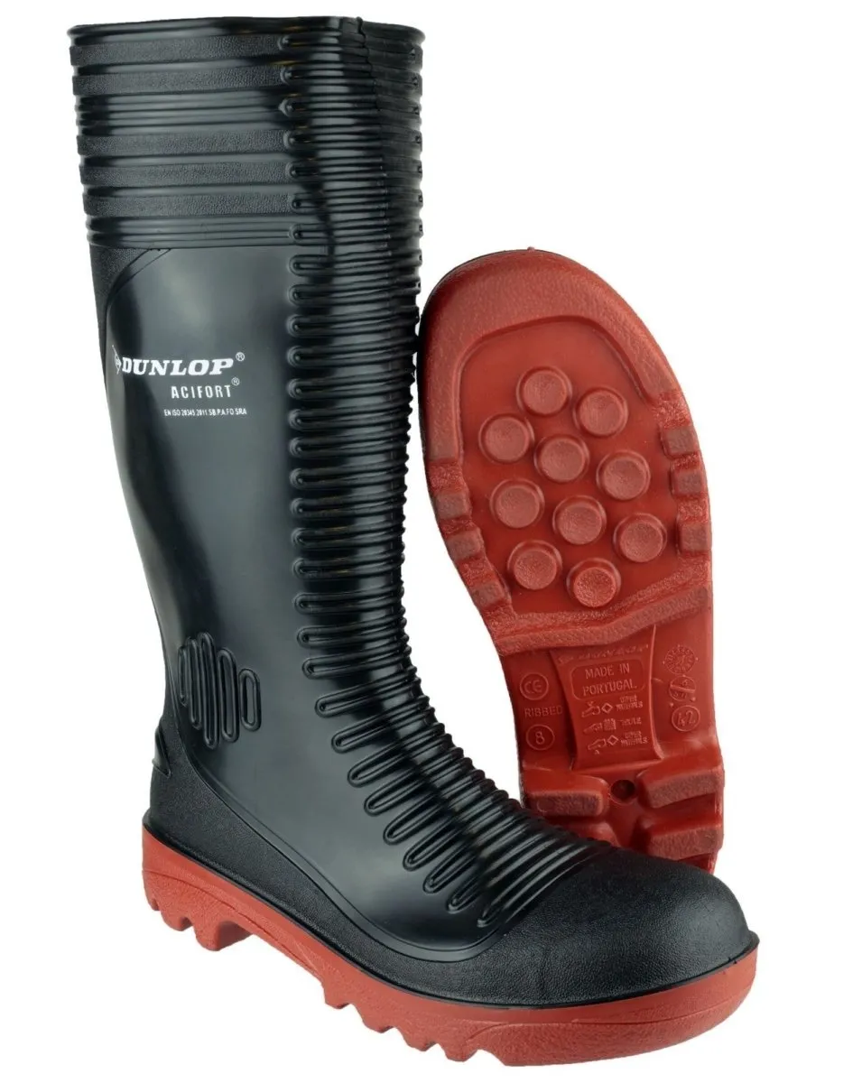 Dunlop Acifort Ribbed Full Safety Wellington Boots