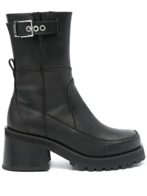 Feminine Buckle Platform Boot | Black