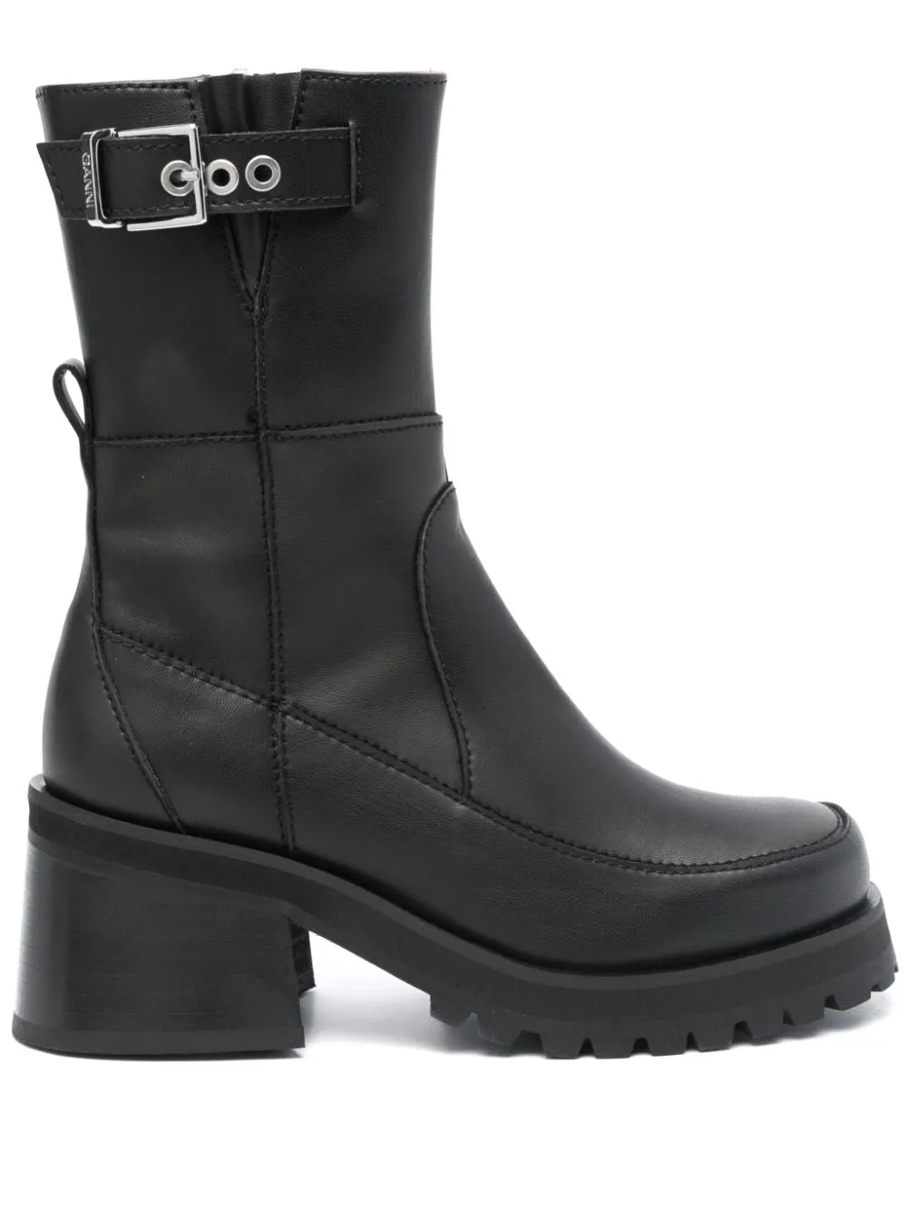 Feminine Buckle Platform Boot | Black