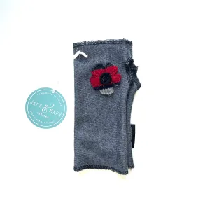 Fingerless Mittens Short, Blue Merino Wool | 025