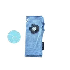 Fingerless Mittens Short, Blue Merino Wool | 180