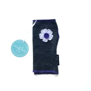 Fingerless Mittens Short, Dark Grey Merino Wool | 046