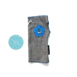 Fingerless Mittens Short, Grey Merino Wool | 048