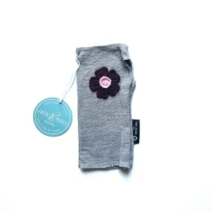 Fingerless Mittens Short, Grey Merino Wool | 090