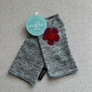 Fingerless Mittens Short, Grey Merino Wool | 155