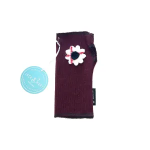 Fingerless Mittens Short, Maroon Merino Wool | 096