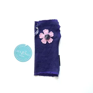 Fingerless Mittens Short, Purple Merino Wool | 047