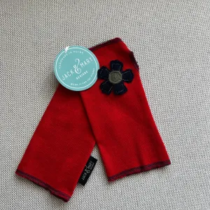 Fingerless Mittens Short, Red Merino Wool | 146