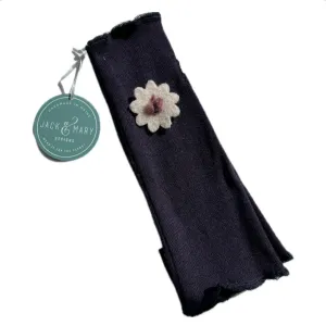 Fit & Flare Fingerless - Purple with Faded Pink Flower - 28