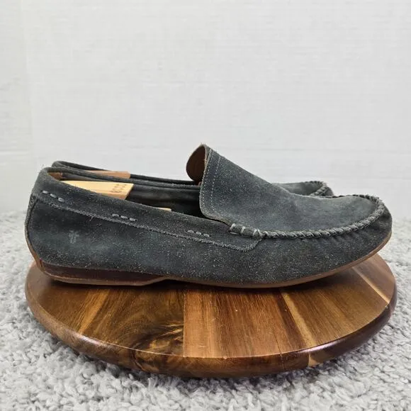 Frye Lewis Venetian Navy Suede Casual Lifestyle Moc Toe Driving Loafer Mens 13 D