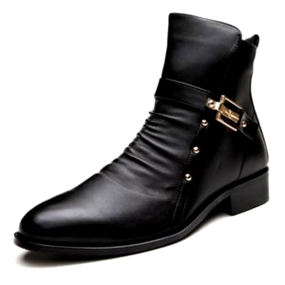 Genuine Cow Leather Motorcycle Boots