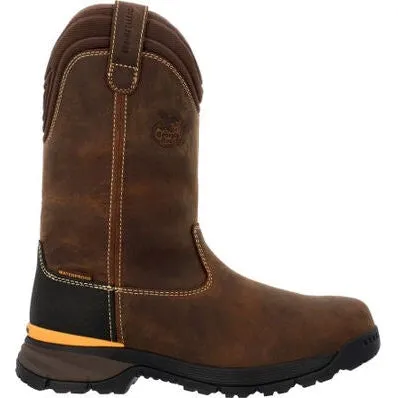 Georgia Men's TBD 11" Soft Toe Waterproof Wellington Pull On Work Boot -Brown- GB00598