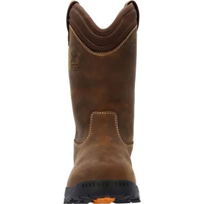 Georgia Men's TBD 11" Soft Toe Waterproof Wellington Pull On Work Boot -Brown- GB00598