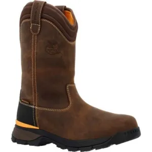 Georgia Men's TBD 11" Soft Toe Waterproof Wellington Pull On Work Boot -Brown- GB00598