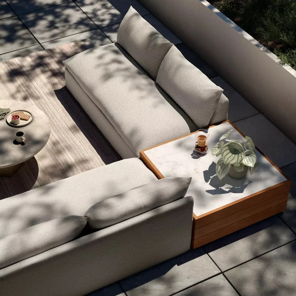 Grant Outdoor 2-Pc Sectional with Coffee Table - Faye Sand