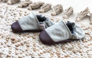 Gray Canvas Moccasins