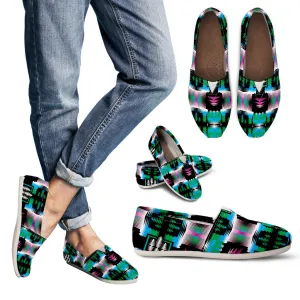 Green Blue and Pink Women's Casual Canvas Shoes