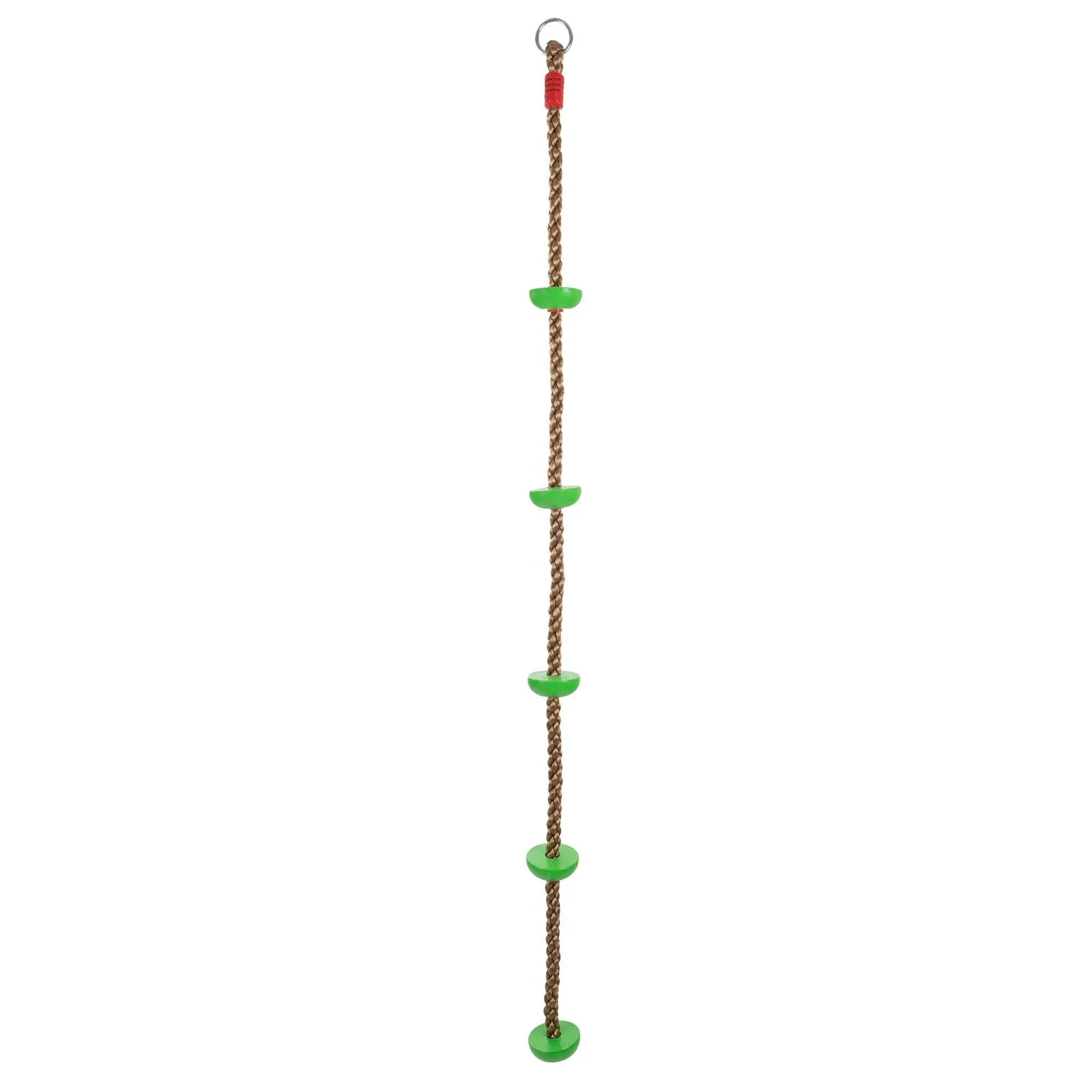 Green e Climbing Rope For Kids with Foot Hold Platforms Knotted