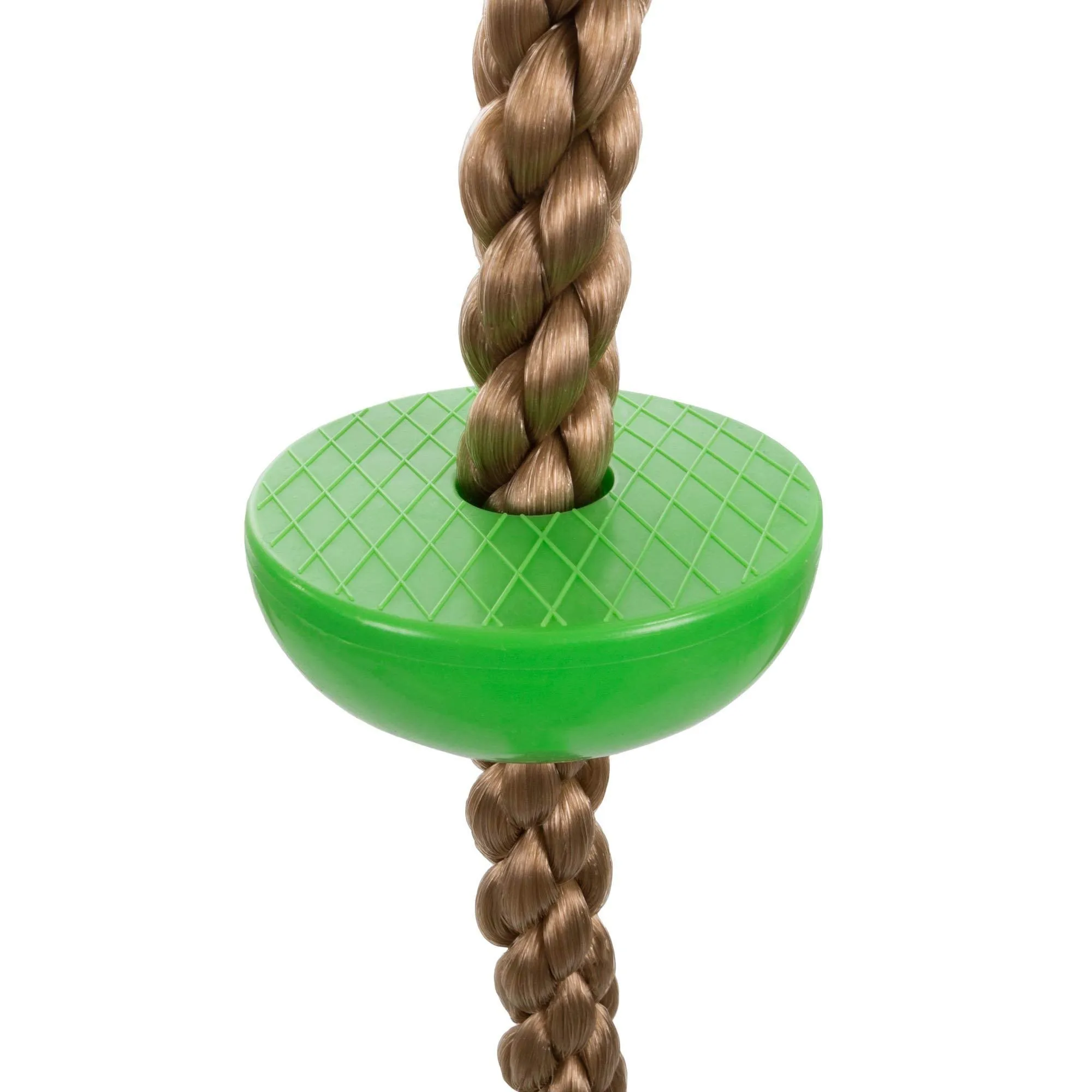 Green e Climbing Rope For Kids with Foot Hold Platforms Knotted