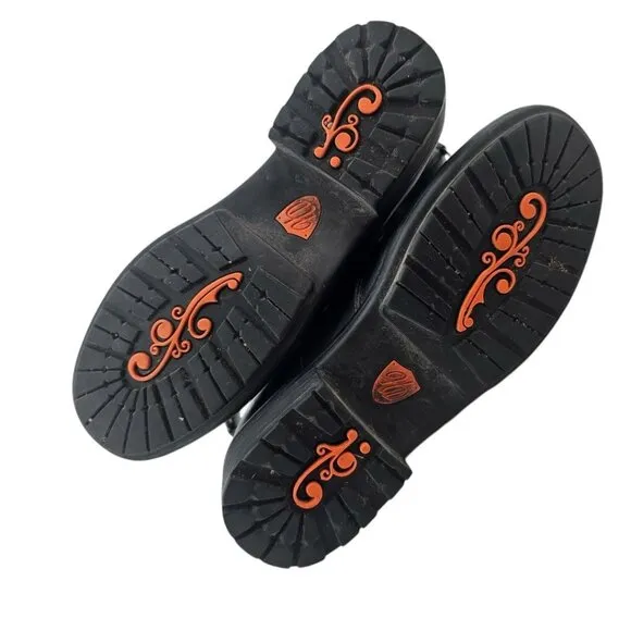 Harley Davidson Womens 6.5 Black Leather Grace Buckle Boots