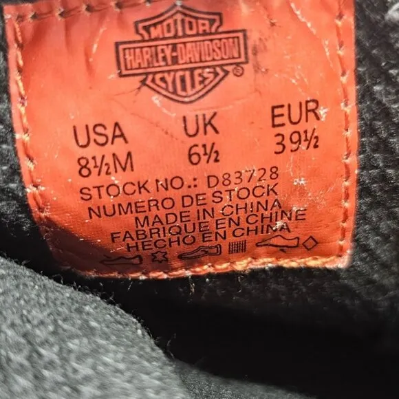 Harley Davidson Womens 6.5 Black Leather Grace Buckle Boots