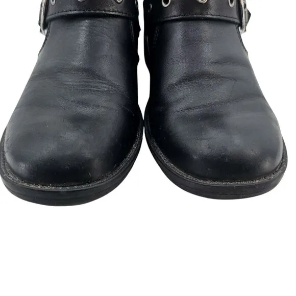 Harley Davidson Womens 6.5 Black Leather Grace Buckle Boots