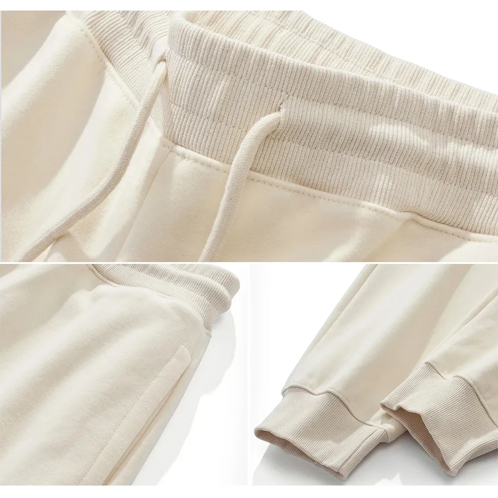 Heavy Fleece Sweatpants - Winter New Solid Color Elastic Waist Thick Feet Pants for Men and Women