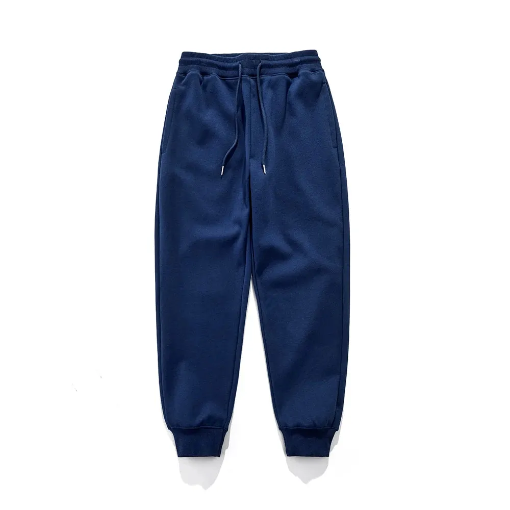 Heavy Fleece Sweatpants - Winter New Solid Color Elastic Waist Thick Feet Pants for Men and Women