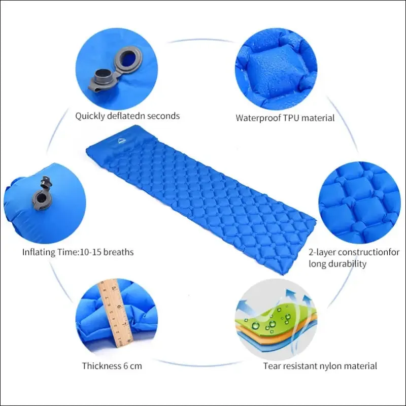 Inflatable air mattress for camping - widesea ultralight outdoor sleeping pad