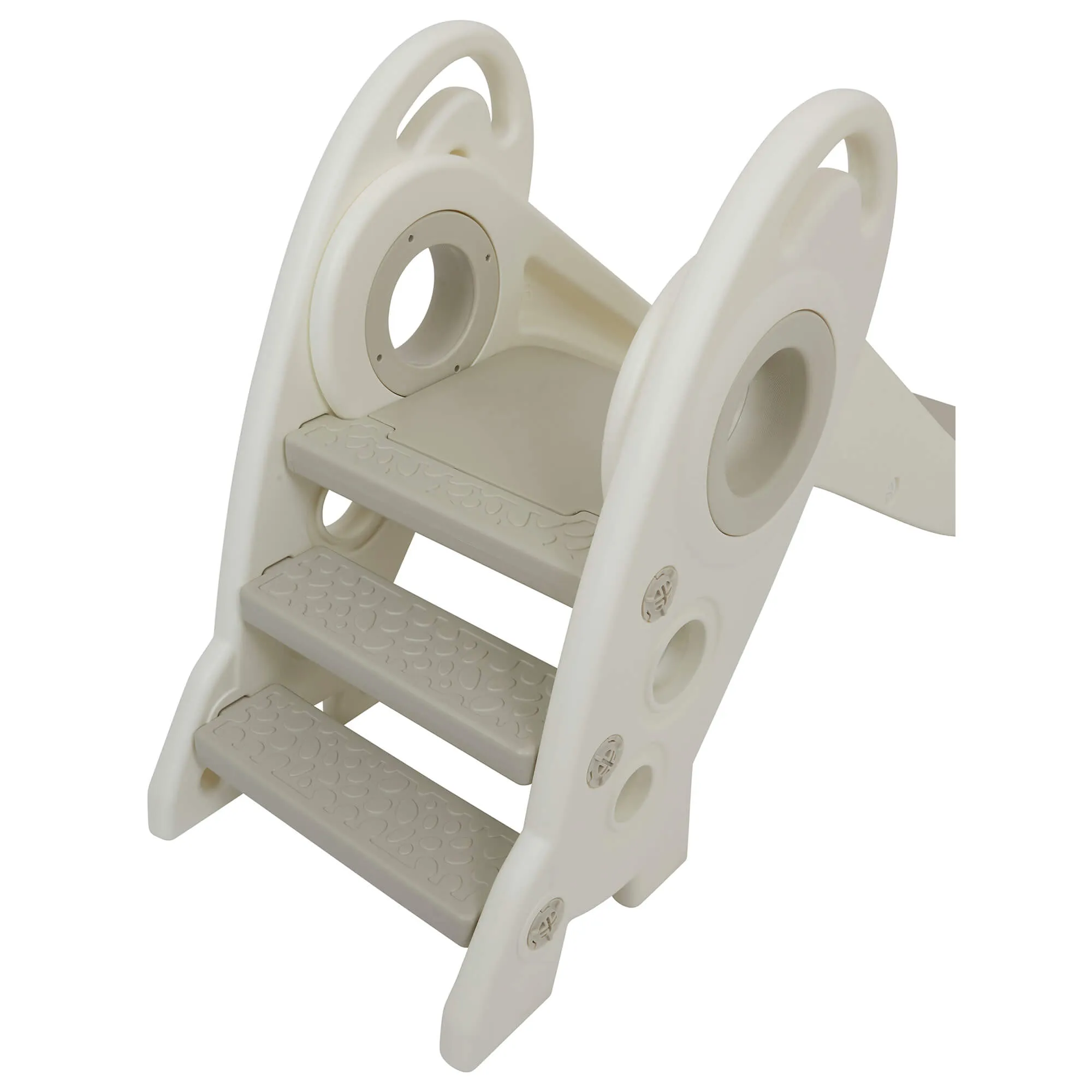 Kids Folding Montessori Slide | Eco Conscious Rocket Slide | Indoors & Outdoors | White & Grey | 24m 