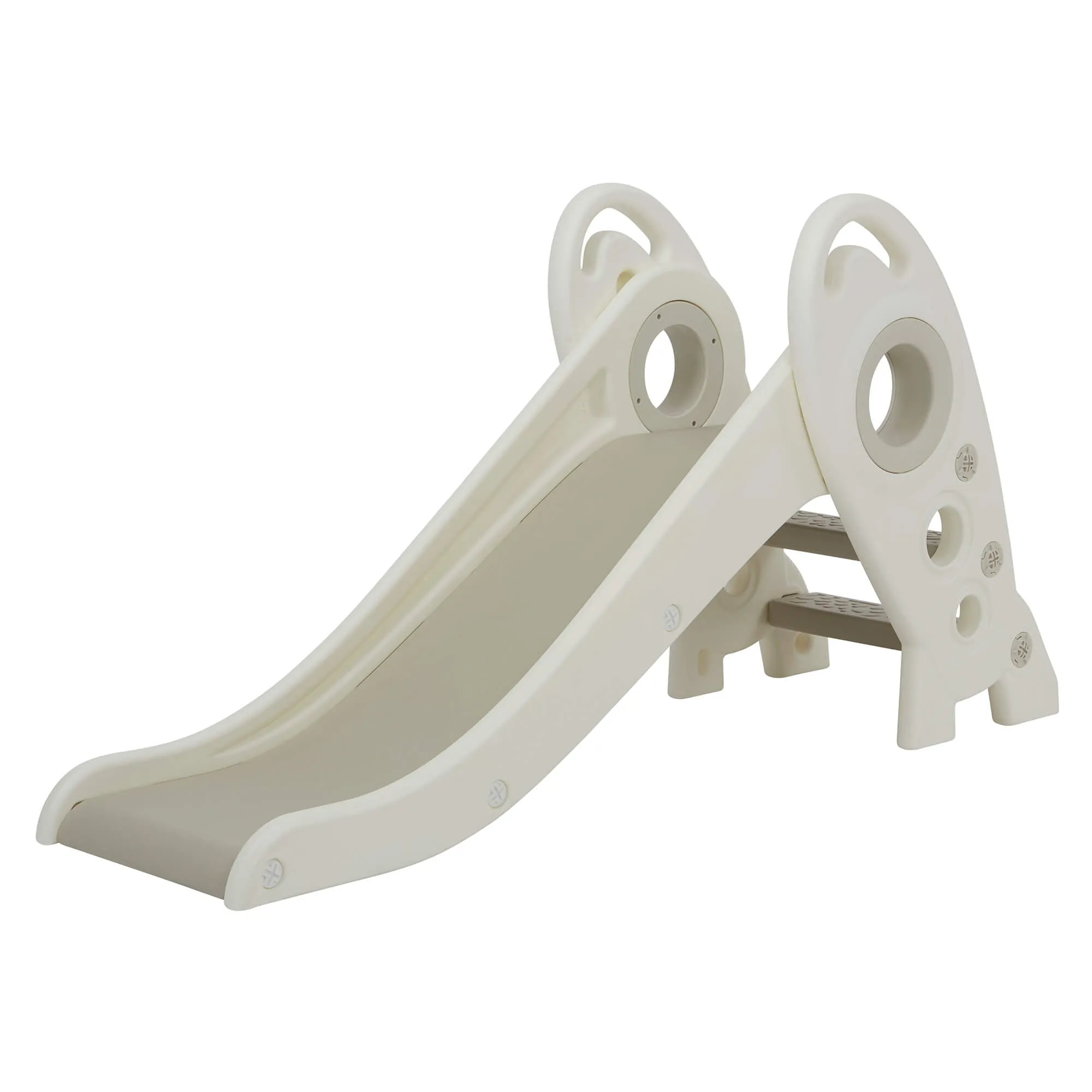 Kids Folding Montessori Slide | Eco Conscious Rocket Slide | Indoors & Outdoors | White & Grey | 24m 