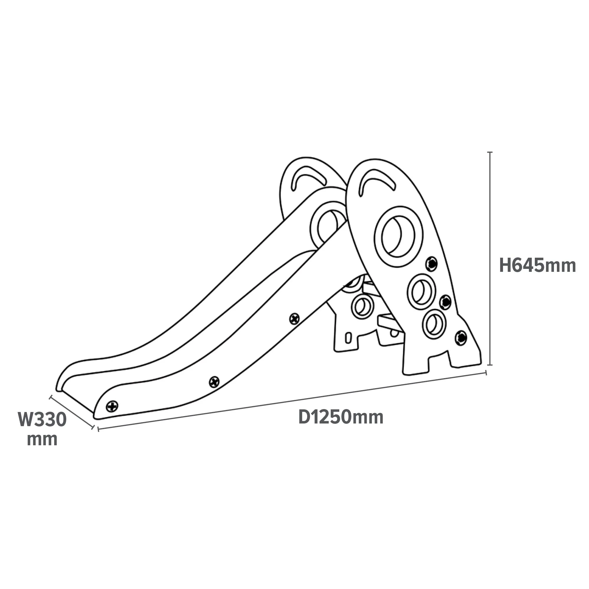 Kids Folding Montessori Slide | Eco Conscious Rocket Slide | Indoors & Outdoors | White & Grey | 24m 