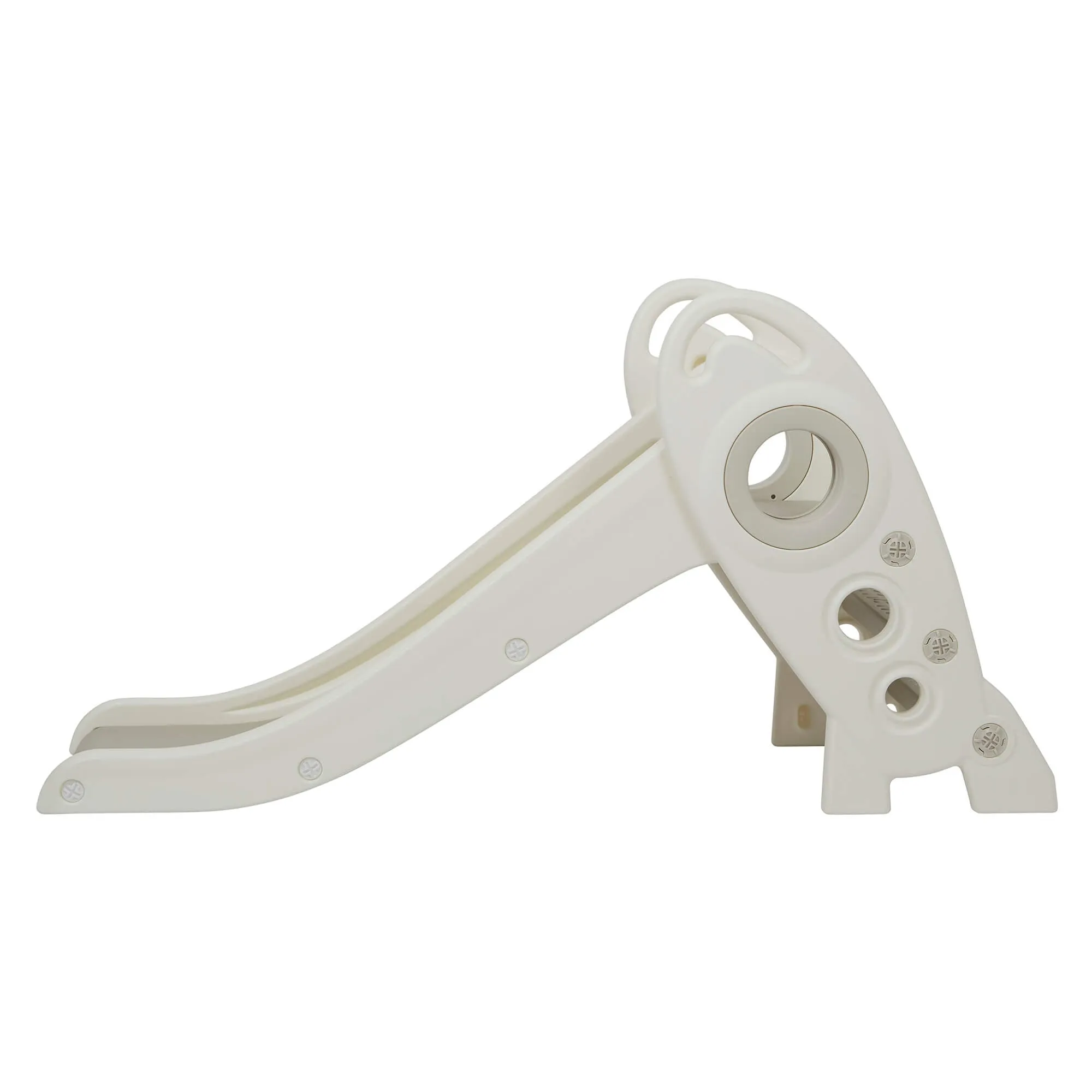 Kids Folding Montessori Slide | Eco Conscious Rocket Slide | Indoors & Outdoors | White & Grey | 24m 