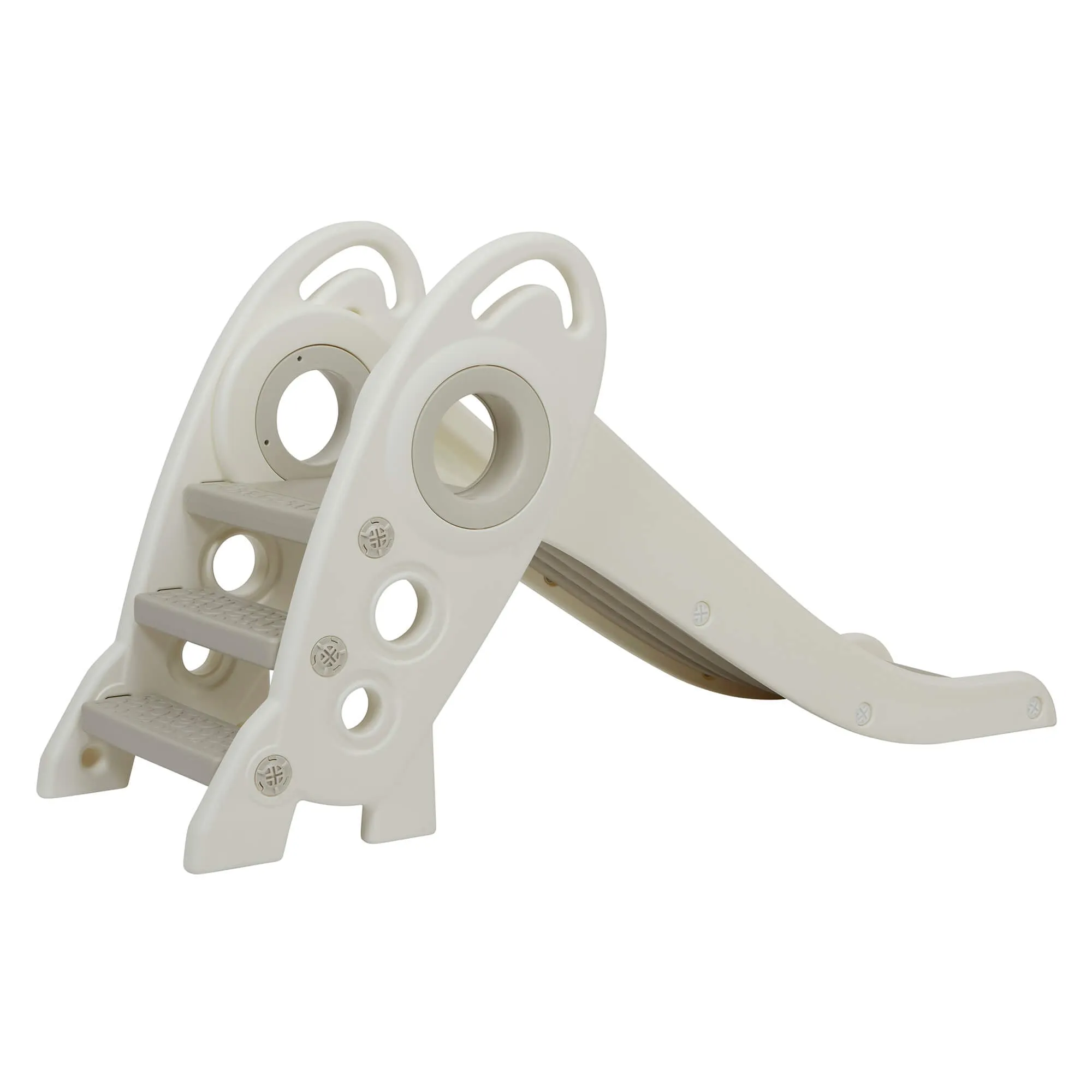 Kids Folding Montessori Slide | Eco Conscious Rocket Slide | Indoors & Outdoors | White & Grey | 24m 