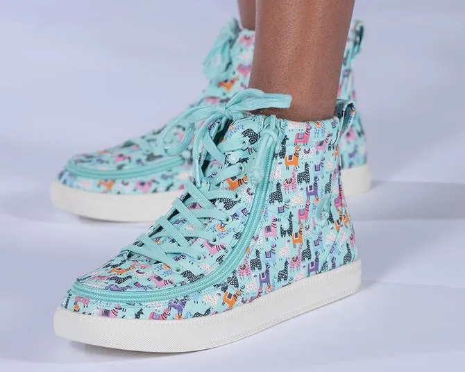 Kids' Mint Llamas Billy Classic Lace Highs