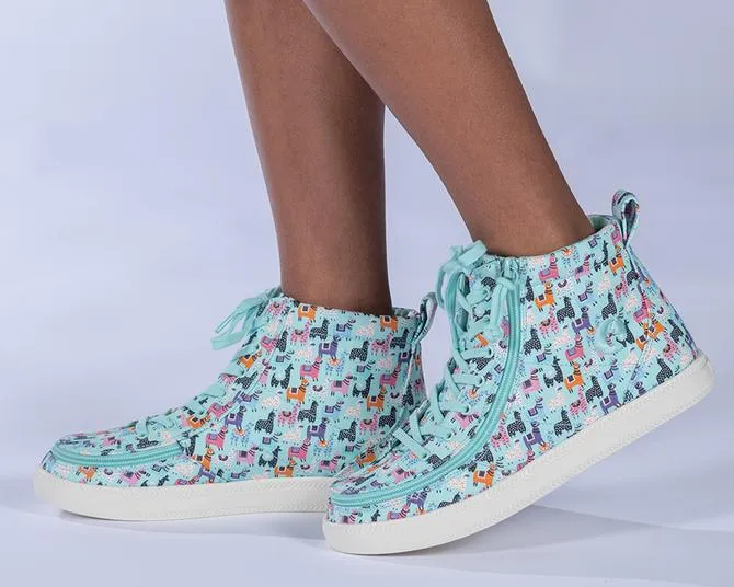 Kids' Mint Llamas Billy Classic Lace Highs