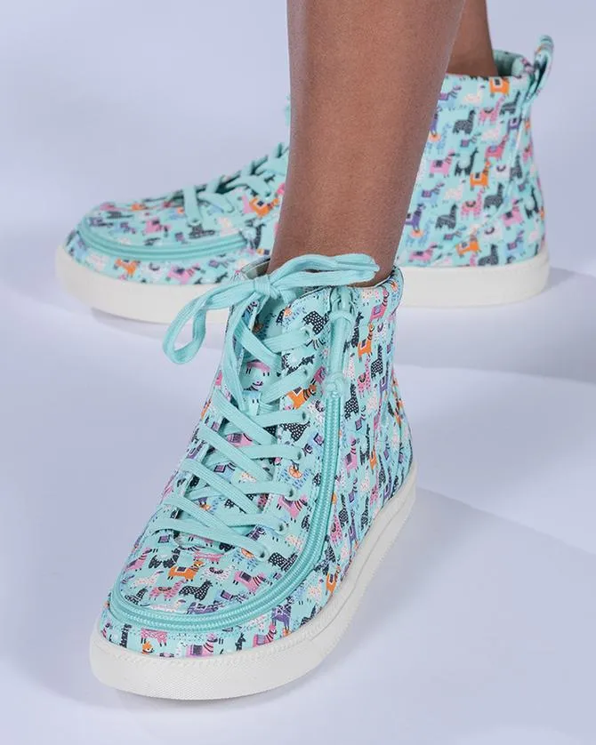 Kids' Mint Llamas Billy Classic Lace Highs
