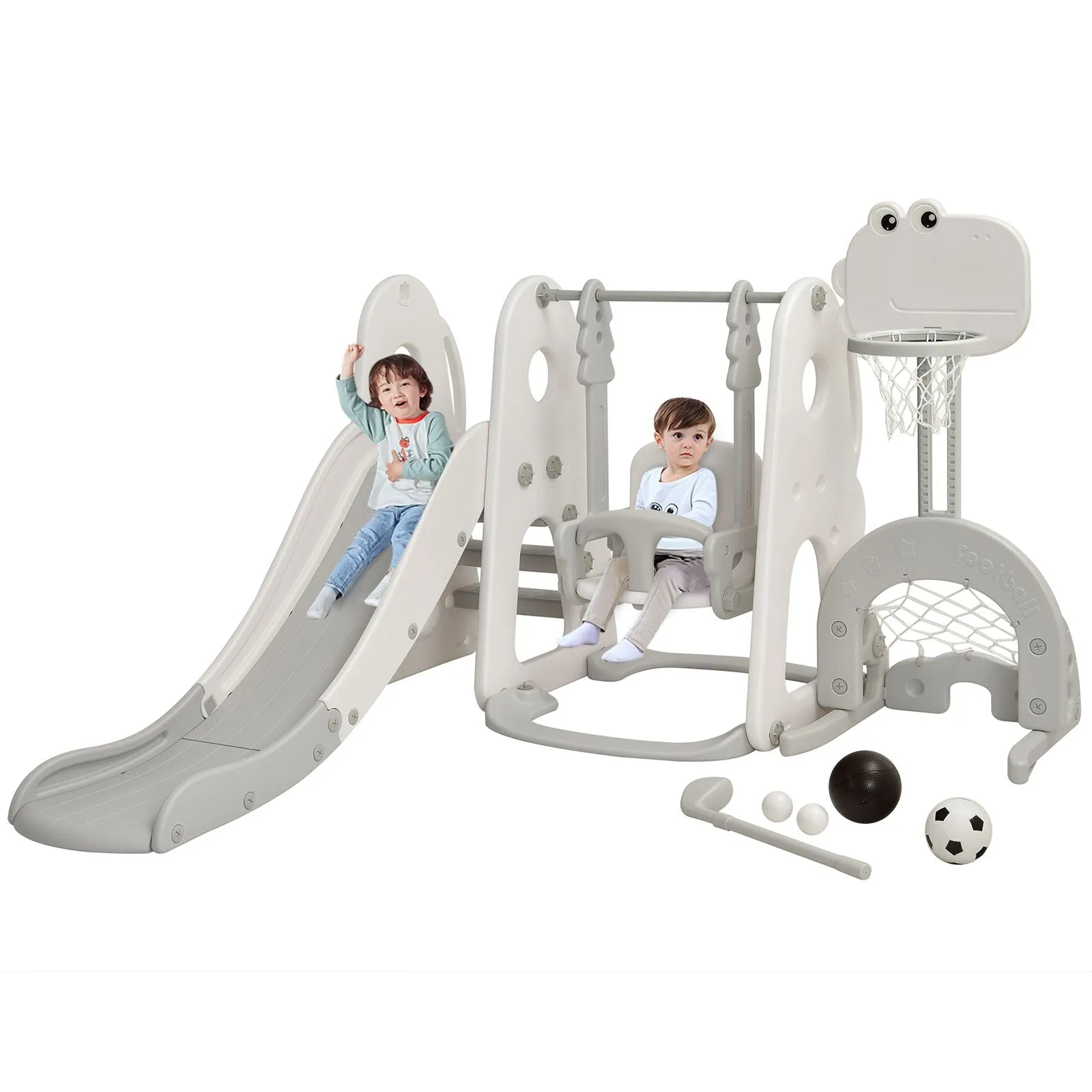 Kids Montessori Play Swing & Slide Set | Basketball | Indoor Outdoor | 3 colours | 18m 