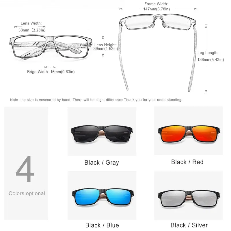 KINGSEVEN Aluminum & Walnut Wood Sunglasses
