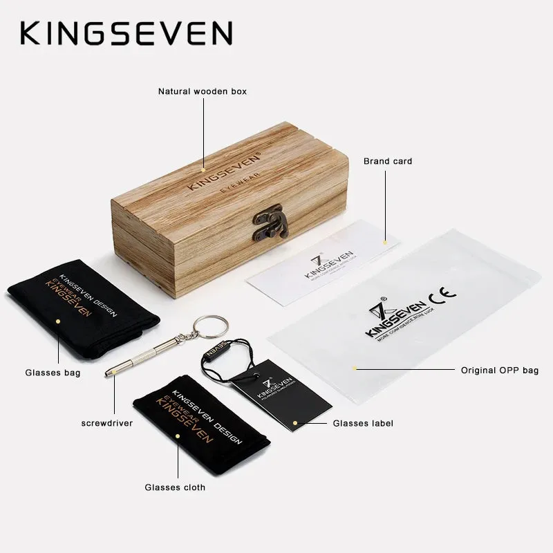 KINGSEVEN Polarized Wooden Sunglasses for Men