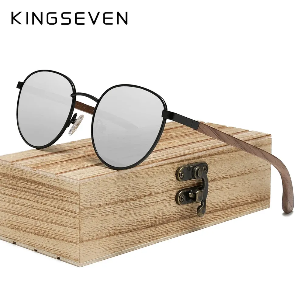 KINGSEVEN Polarized Wooden Sunglasses for Men
