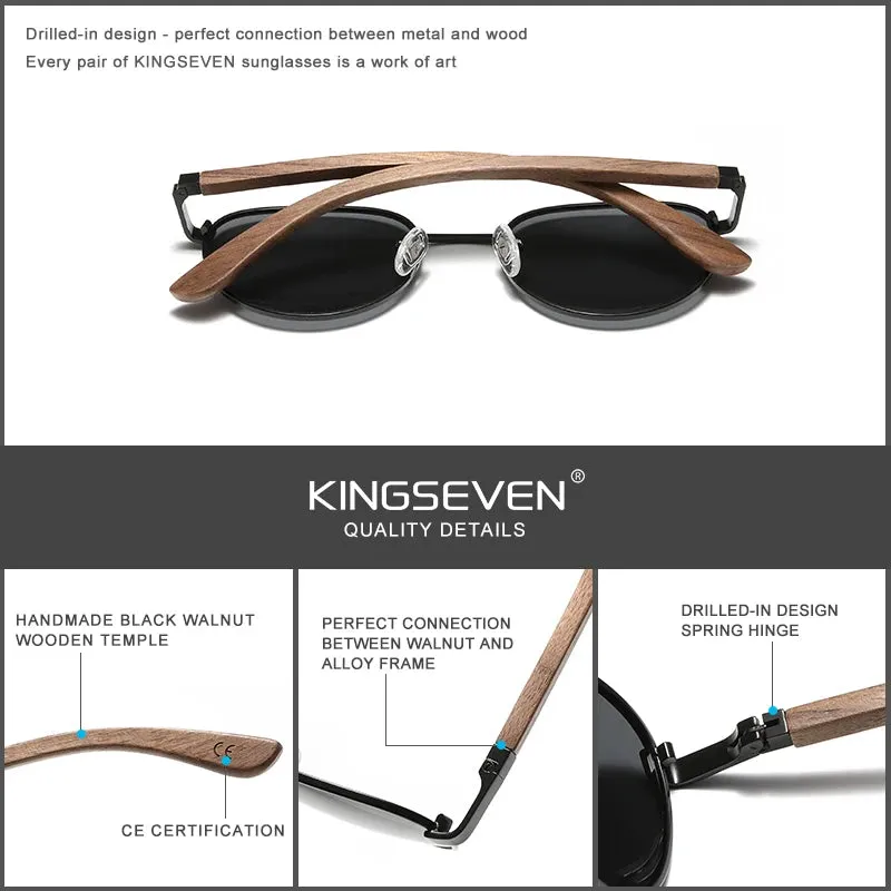 KINGSEVEN Polarized Wooden Sunglasses for Men