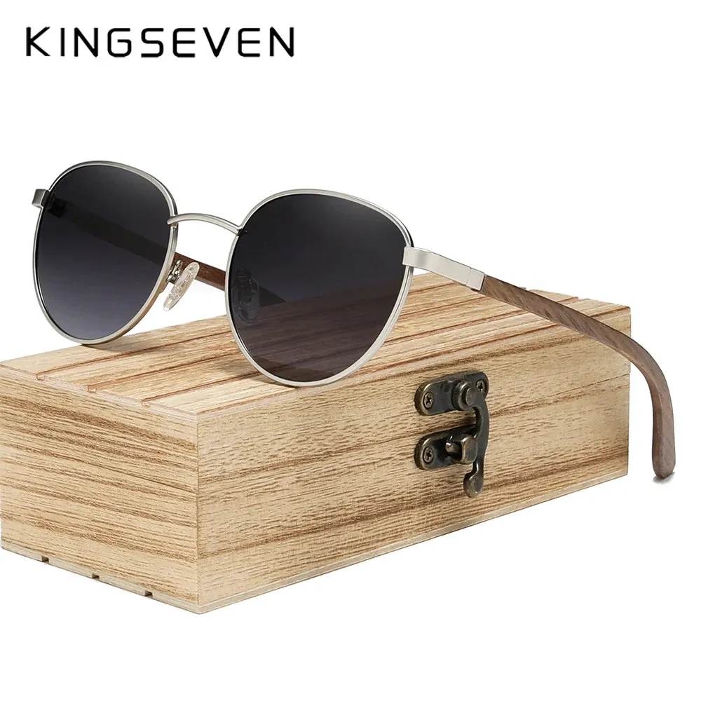 KINGSEVEN Polarized Wooden Sunglasses for Men