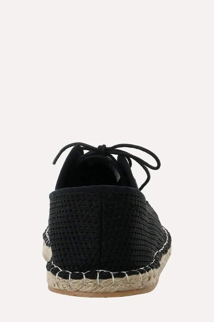 Lace Up Black Mesh Espadrilles