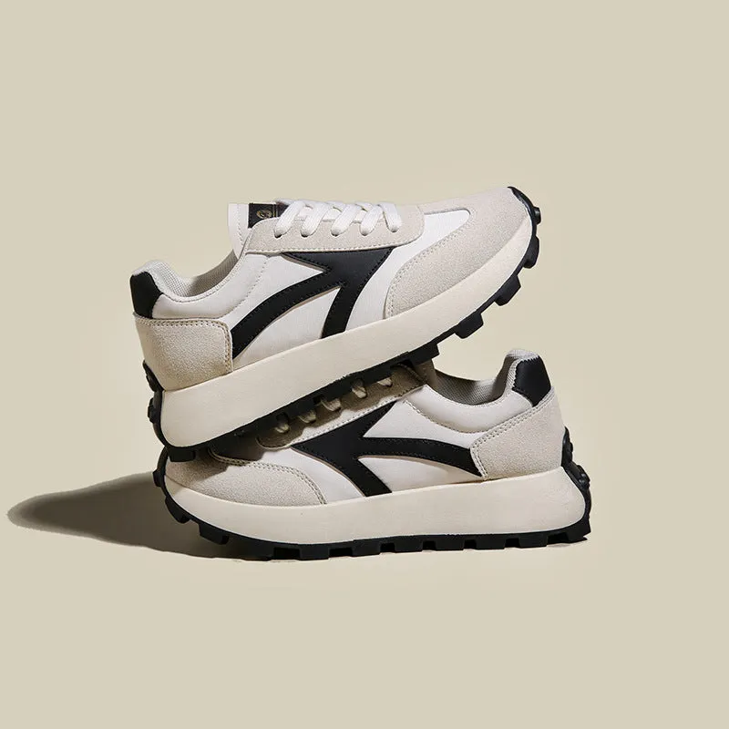 Lace Up Contrast Platform Athletic Shoes