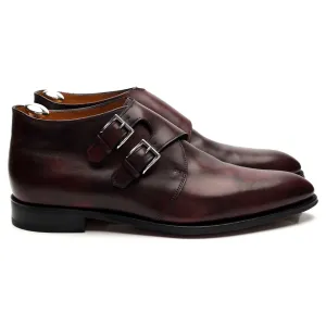 'Lant' Burgundy Museum Leather Monk Strap Boots UK 7 E