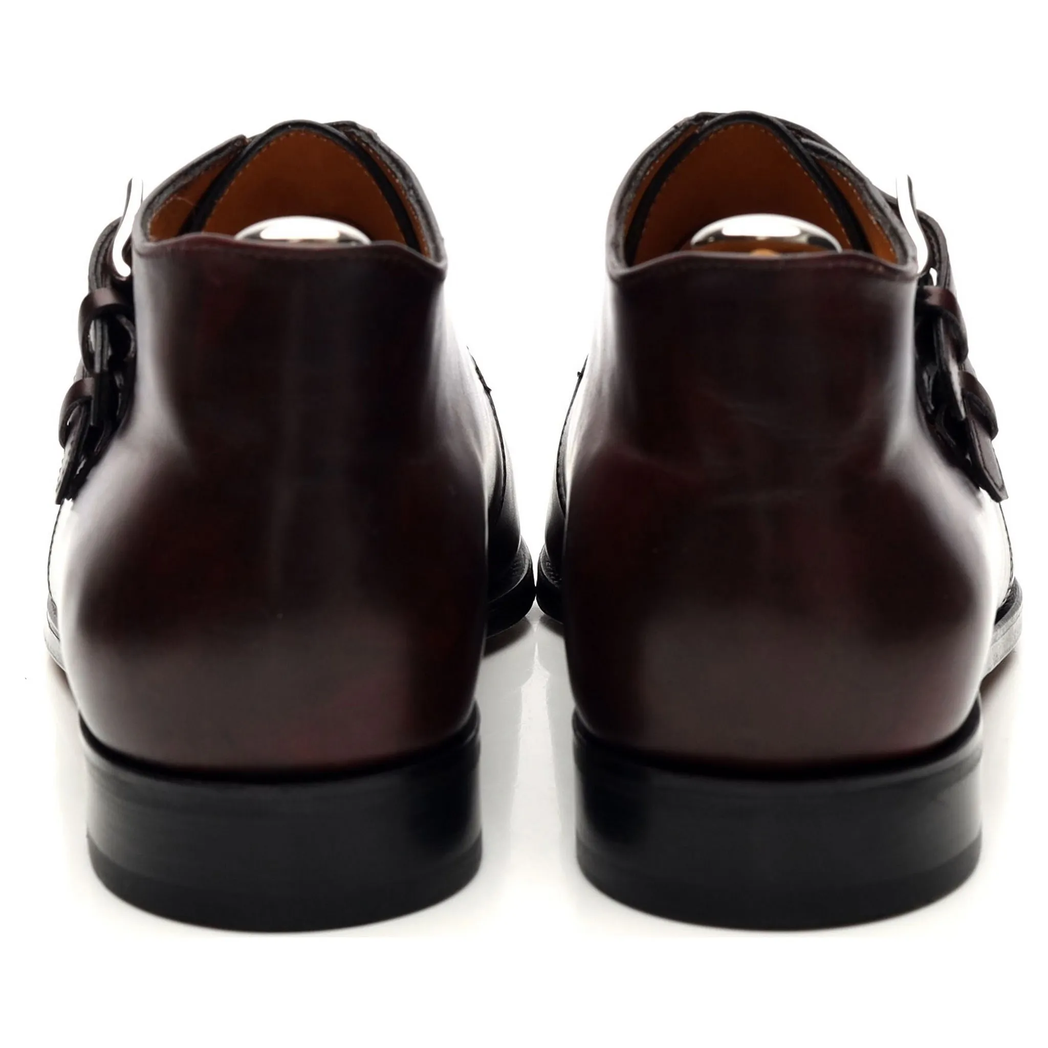 'Lant' Burgundy Museum Leather Monk Strap Boots UK 7 E