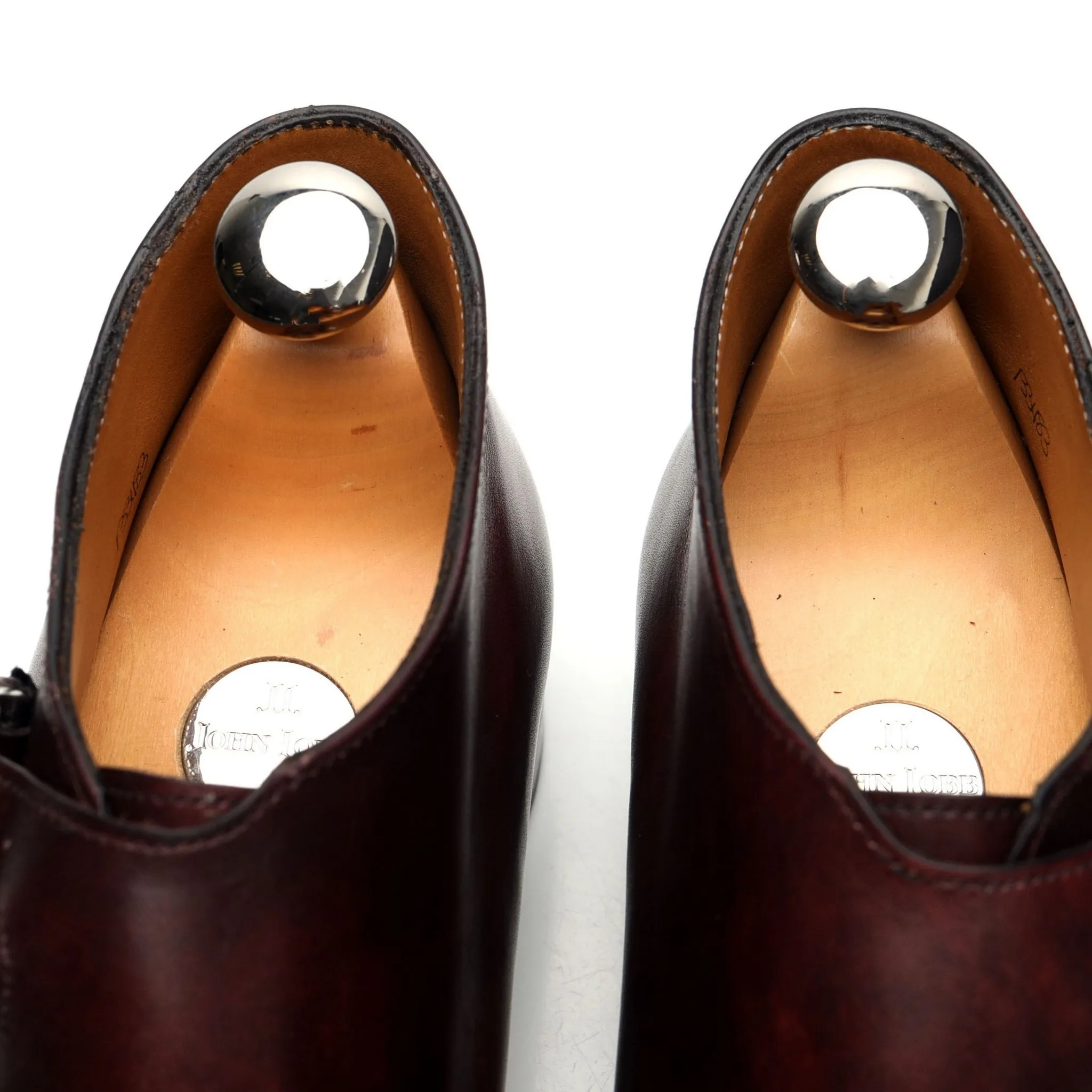 'Lant' Burgundy Museum Leather Monk Strap Boots UK 7 E